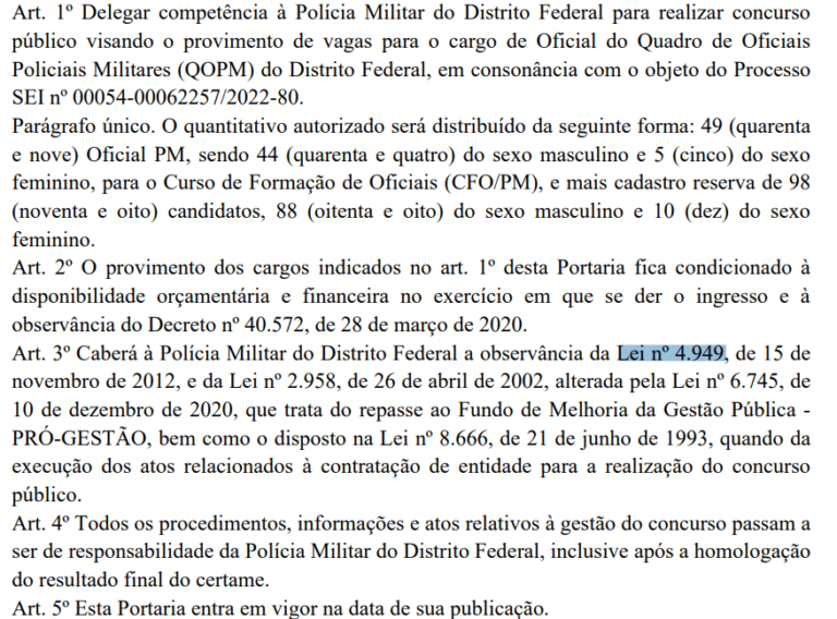 Concurso PMDF Novo Edital Autorizado 147 Vagas Para Oficial