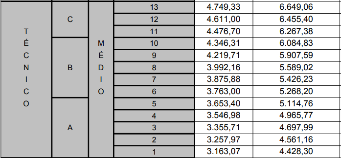 remuneração técnico judiciário concurso trt mg