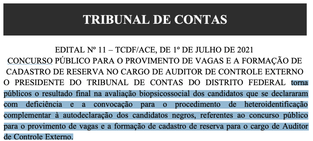 concurso TCDF