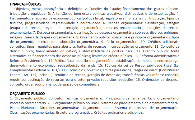 concurso sefaz es conteudo programatico