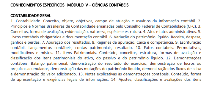 concurso sefaz es conteudo programatico