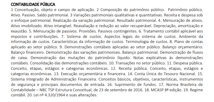 concurso sefaz es conteudo programatico