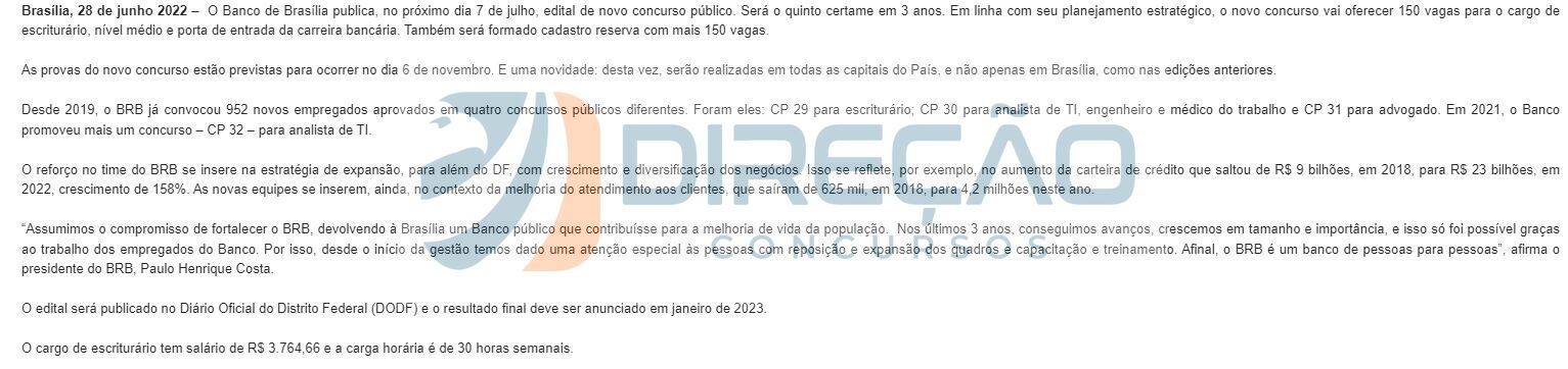 Concurso BRB: Edital Será Publicado Em 7/7; Confira! | Direção Concursos