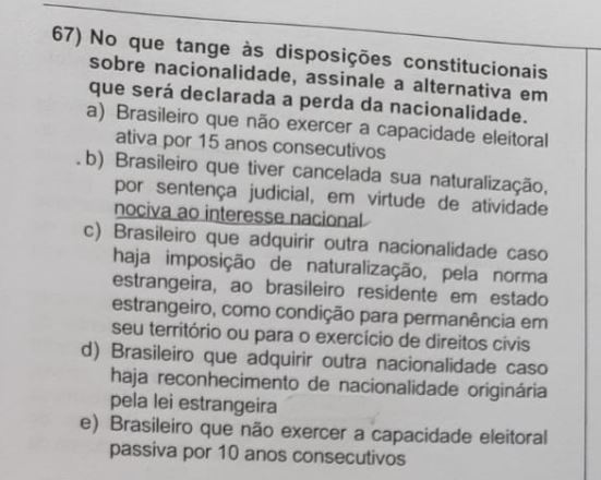 Concurso PC BA: Gabarito Extraoficial De Constitucional (Investigador)