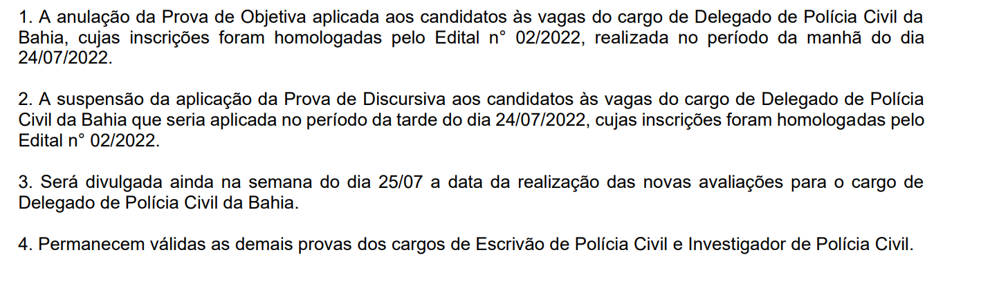 Concurso Pc Ba Prova De Delegado é Anulada Após Polêmica Confira