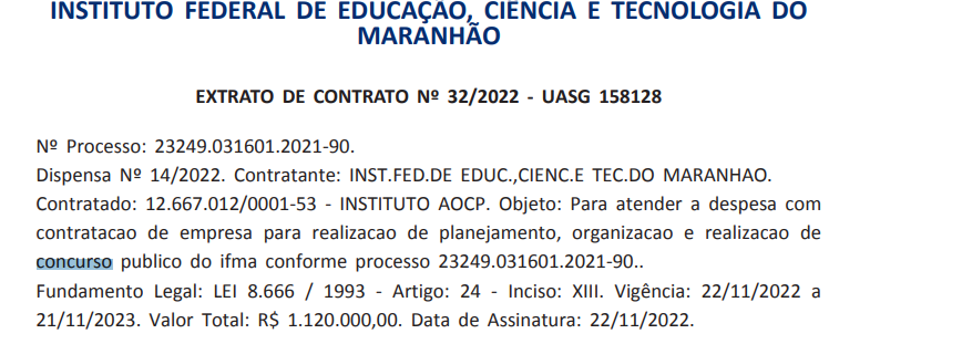 Concurso IFMA