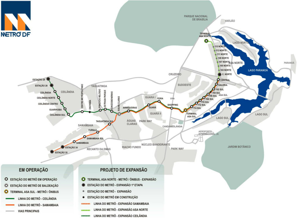 Linhas de metro de BSB