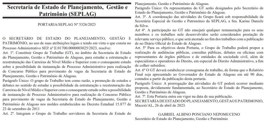 Concurso SEPLAG AL - Secretaria de Estado do Planejamento, Gestão e  Patrimônio: cursos, edital e datas