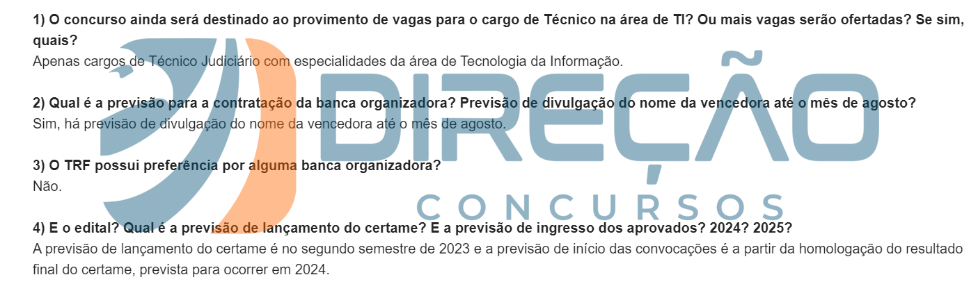 Concurso Trf Edital No Segundo Semestre Vagas Para Ti Dire O