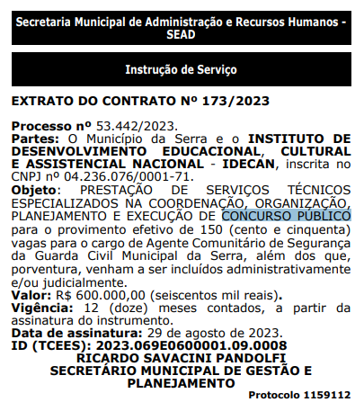 Guarda Municipal de serra - Remuneração 10 mil por mês 