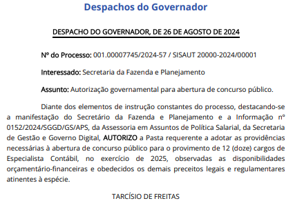 autorização novo concurso Sefaz SP para Especialista Contábil