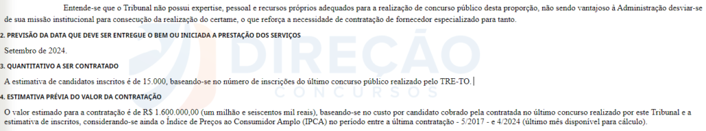 previsão contratação banca TRE TO