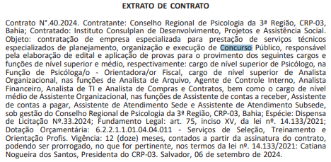 extrato de contrato concurso CRP BA