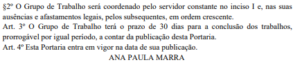 grupo de trabalho concurso SEDES DF