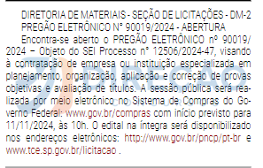 pregão concurso TCE SP