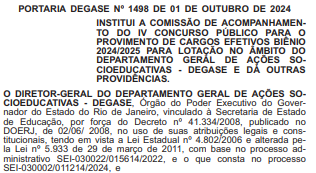 comissão organizadora do novo concurso Degase RJ